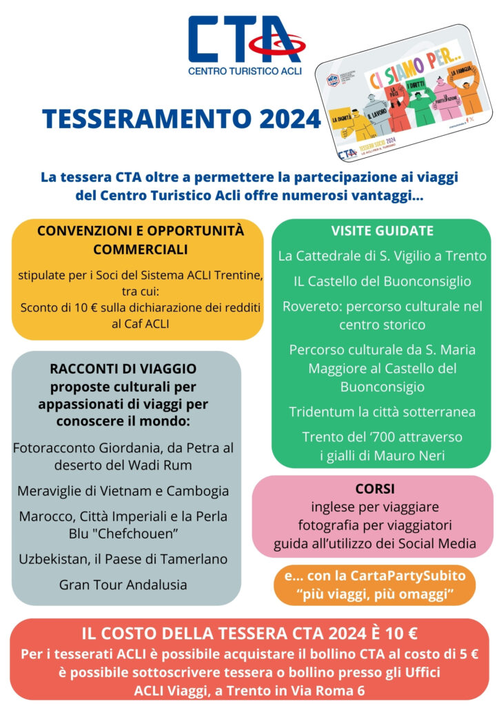 Centro Turistico ACLI: tesseramento 2024