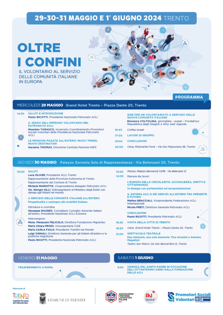 Evento Oltre i Confini: volontariato per comunità italiane in Europa