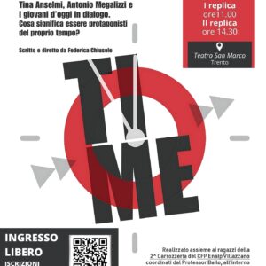 FAP ACLI e Giovani Acli: spettacolo teatrale TIME Tina Anselmi e Antonio Megalizzi in dialogo