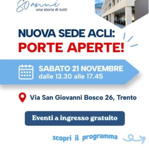 Nuova sede ACLI a Trento: porte aperte!